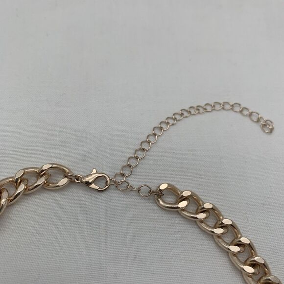 Gold Tone Curb Chain Link Necklace 19” with 4" Extender Heavy 55gm Mens Womens - Picture 4 of 6
